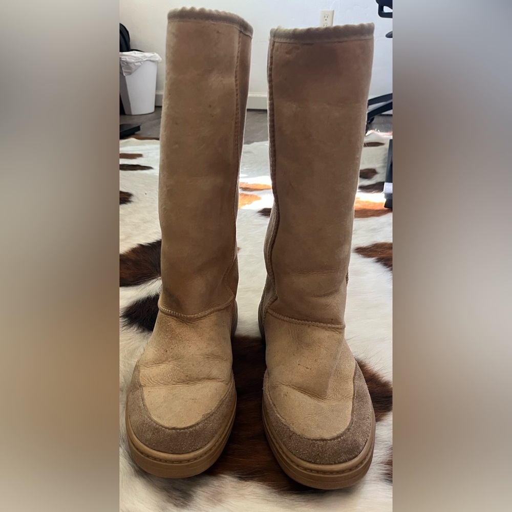 UGG Tan Winter Boots Suede Mid-Calf